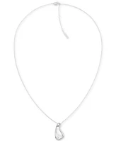 Calvin Klein Stainless Steel Pave Nugget Pendant Necklace & Stud Earrings Set