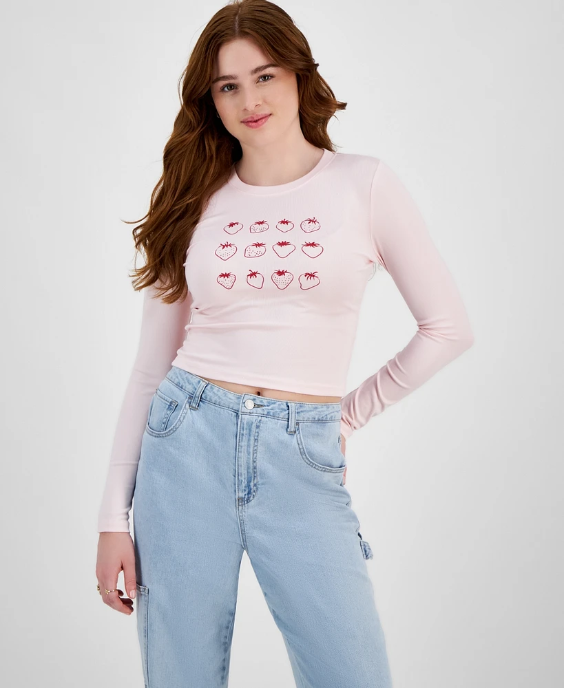 Just Polly Juniors' Graphic Long-Sleeve Tee