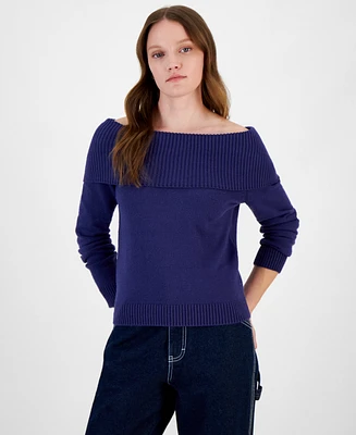 Hippie Rose Juniors' Off-The-Shoulder Sweater
