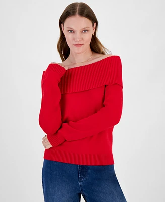 Hippie Rose Juniors' Off-The-Shoulder Sweater