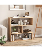 Sugift Concave Bookshelf 3-Shelf Open Bookcase with Anti-Toppling Device for Living Room Study Office
