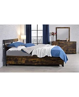 Streamdale Furniture Eastern King Bed with Storage In Rustic Oak