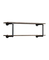 Streamdale Furniture Brantley Wall Rack In Antique Oak & Sandy Finish