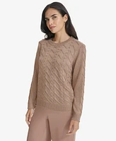 Calvin Klein Women's Metallic Cable-Knit Sweater