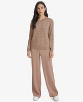 Calvin Klein Women's Metallic Cable-Knit Sweater