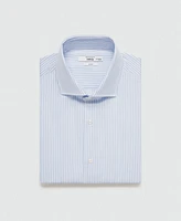 Mango Men's Cotton Striped Dress Shirt