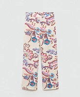 Mango Women's Printed Straight Pants