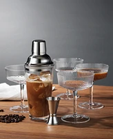 Godinger Martini Set with Cocktail Shaker, 4 Martini Glasses and Double Jigger