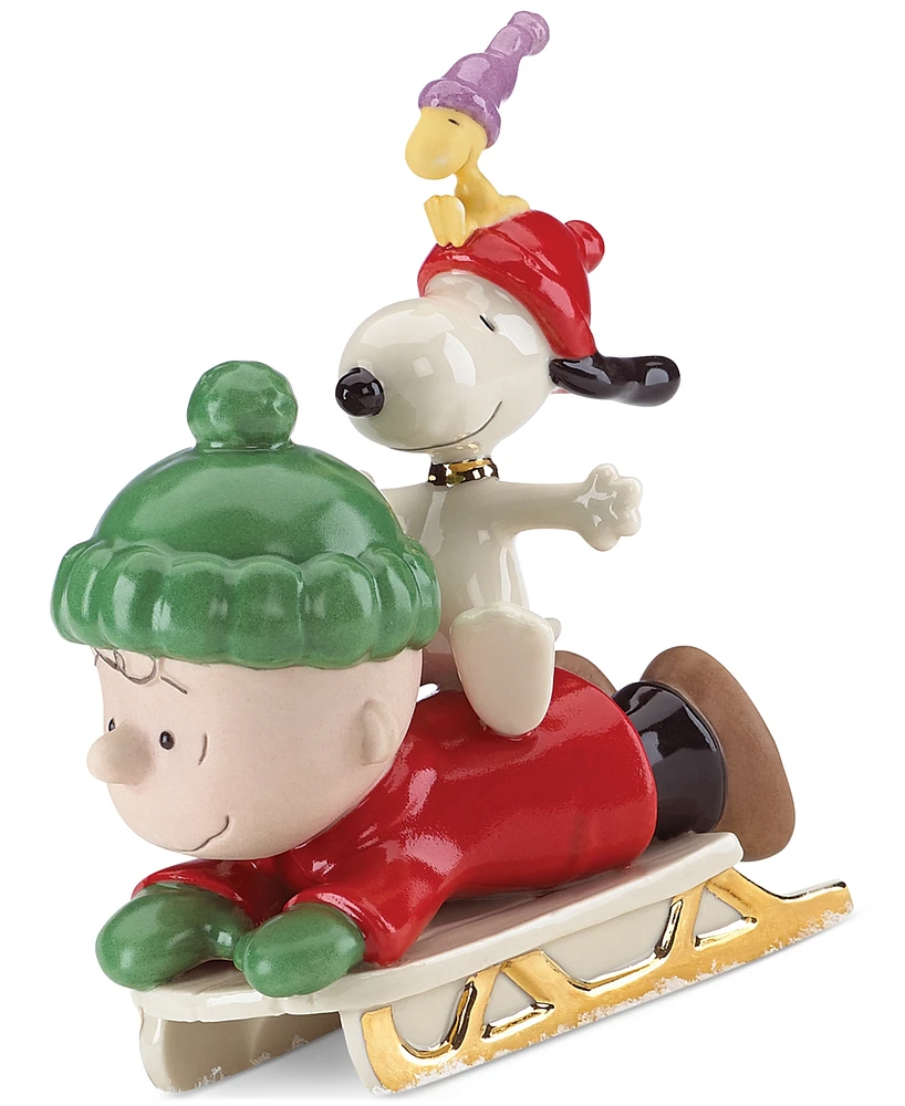 From The Vault! Lenox Snoopy Sledding Adventure Figurine