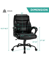 Sugift 400 Pounds Big and Tall Adjustable High Back Leather Office Chair