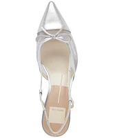 Dolce Vita Women's Kandi Mesh Bow Pointed-Toe Kitten-Heel Slingback Pumps