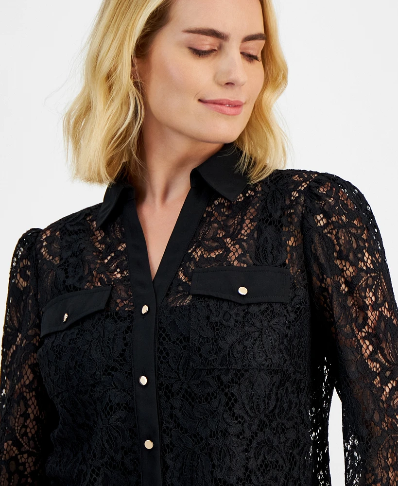 I.n.c. International Concepts Petite Lace Top, Created for Macy's