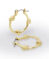 Steve Madden Gold Triple Knot Hoop Earrings