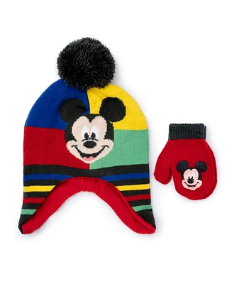 Minnie Mouse Mickey Hat And Mitten Set