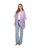 Tahari New York Tahari Women's Lightweight Kimono with Crochet Fringe Trim