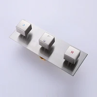 2 Functions Shower Fixtures, 3 Knob Systems, 10" Brushed Nickel