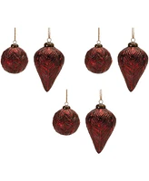 Slickblue Ornament (Set of 6) 4.25"H, 5.5"H Glass