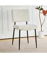 Simplie Fun Beige Velvet Dining Chair Set (3)