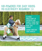 Jumbl Lil Ride on Horse, Kids Ride on Toy with Sounds & Wheels (Off-White)