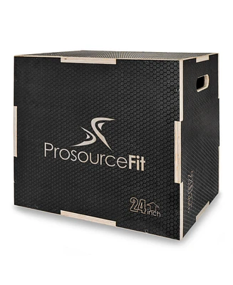 ProsourceFit 3-in-1 Wood Power Grip Plyometric Box, 30/20/24