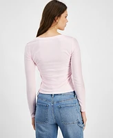 Hippie Rose Juniors' Long Sleeve Scoop Neck Tee