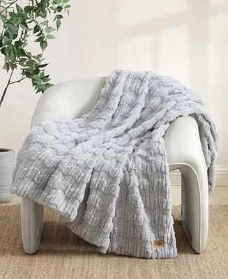 Ugg Denai Carved Faux-Fur Throw, 50" x 70"