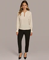 Donna Karan New York Women's Chain-Hardware Long-Sleeve Blouse