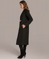 Donna Karan New York Women's Buckle Front Wool Blend Coat