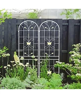 Streamdale Furniture 2 Pack 86.7" Rustproof Metal Garden Trellis for Climbing Plants