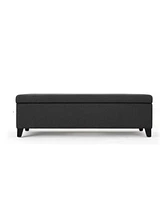 Streamdale Furniture Spacious Storage Ottoman with Self-Opening Lid and Modern Birch Wood Legs