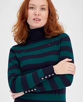 Tommy Hilfiger Women's Rugby Stripe Stella Turtleneck Sweater