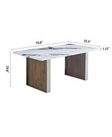 Streamdale Furniture Elegant Marble Mdf Dining Table for 6-8