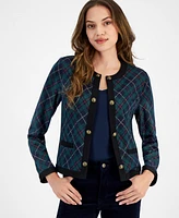 Tommy Hilfiger Women's Argyle-Print Open-Front Cardigan