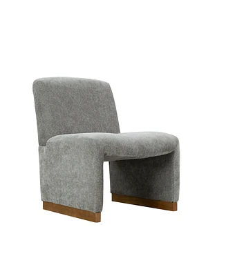 Simplie Fun Comfy Armless Accent Chair with Wood Legs for Living Room, Bedroom