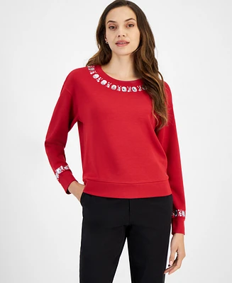 Tommy Hilfiger Women's Rhinestone-Embellished Sweater