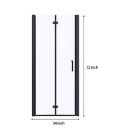 35-3/8 in. W x 72 in. H Bi-Fold Shower Doors in Matte Black with Clear Glass