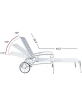 Rust-Resistant Aluminum Cast Lounge Chair with Adjustable Backrest
