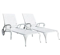 Rust-Resistant Aluminum Cast Lounge Chair with Adjustable Backrest