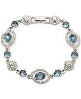 Givenchy Stone & Crystal Oval Round Halo Bezel Fancy Link Bracelet