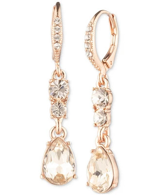 Givenchy Gold-Tone Mixed Crystal Linear Drop Earrings