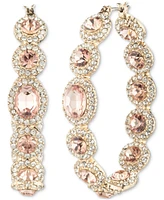 Givenchy Stone & Crystal Halo Out Medium Hoop Earrings, 1"