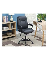 Simplie Fun Relax Cushioned Office Chair 1 Piece Upholstered Seat Back Adjustable Chair Comfort