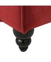 Luxurious Garnet Velvet Upholstered Chaise Lounge