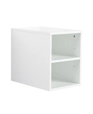 Simplie Fun Small Wall Mounted Storage Shelves, Glossy White