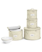 Sorbus 4 Piece Quilted China Dinnerware Storage Cases - for Dinnerware