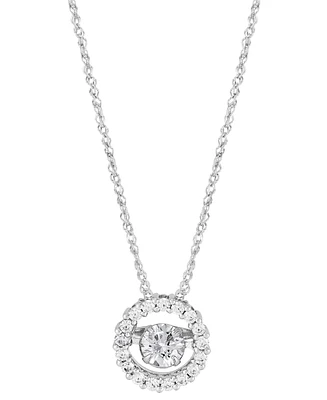 Grown With Love Lab Grown Diamond Openwork Halo Pendant Necklace (3/4 ct. t.w.) in 14k White Gold, 16" +2" extender