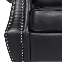 Contemporary Faux Leather Upholstered Sofa with Nailhead Accents