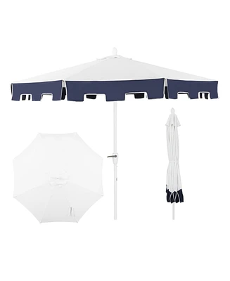 Jonathan Y Baiona 9 ft Market Patio Umbrella, Uv Protection, Auto-Tilt, Crank, Wind Vent