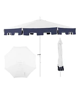 Jonathan Y Baiona 9 ft Market Patio Umbrella, Uv Protection, Auto-Tilt, Crank, Wind Vent