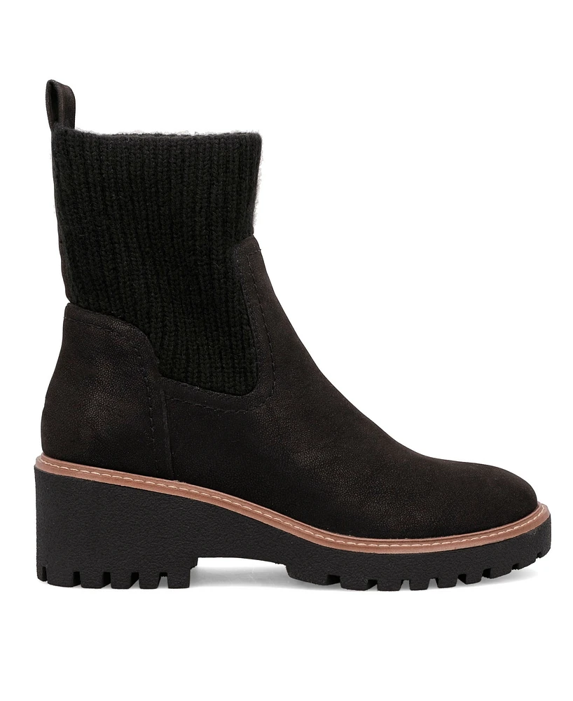 Mia Women's Kara Knit Cuff Lug Sole Chelsea Booties